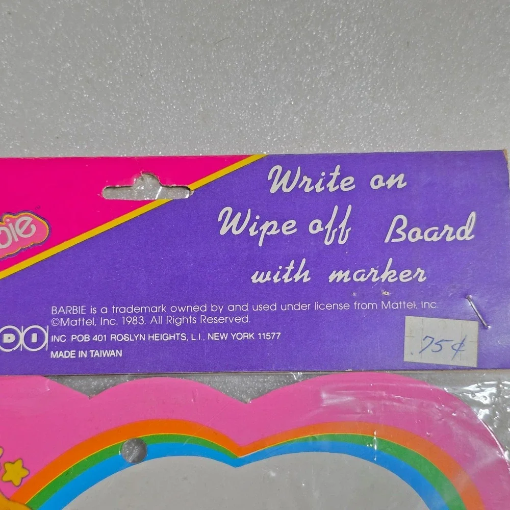 I'm a Barbie Fan! Write On Wipe Off Board with Marker Vintage 1983 Mattel New